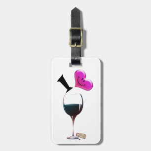 I Herz-Wein Gepäckanhänger