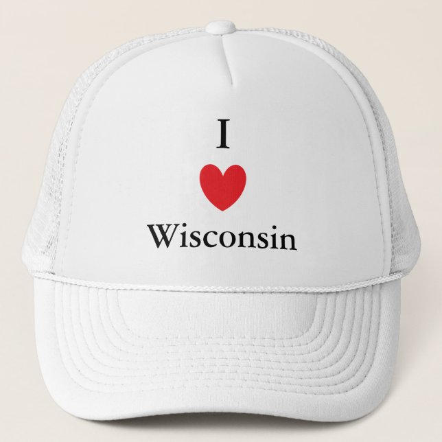 I Herz Wisconsin Truckerkappe (Vorderseite)