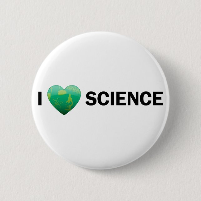 I Herz-Wissenschafts-Knopf Button (Vorderseite)