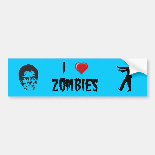 I Herz-Zombies Autoaufkleber (Vorne)