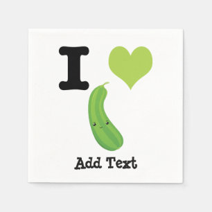I Herz-Zucchini niedliche Kawaii Zucchini Serviette