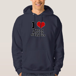 I HERZEN (LIEBE) Fuzzy Hausschuhe Hoodie
