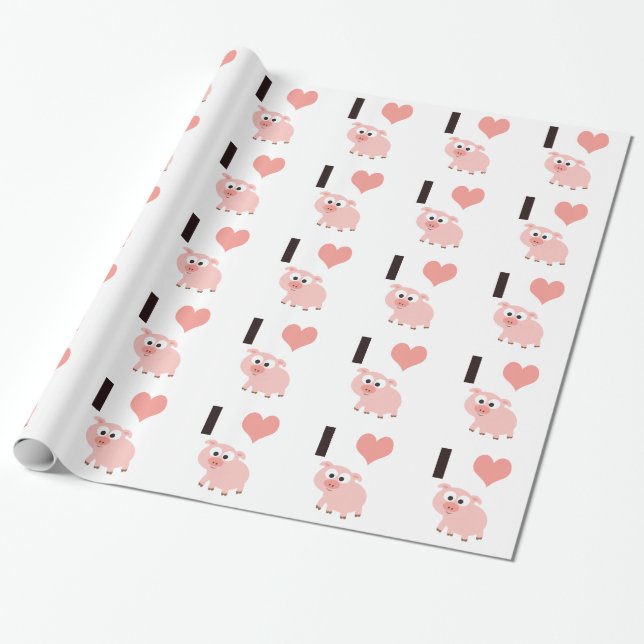 I Herzschweine Geschenkpapier (Ungerollt)