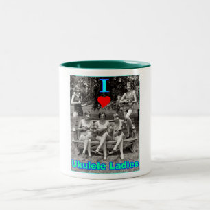 I Herzukulele-Damen Zweifarbige Tasse