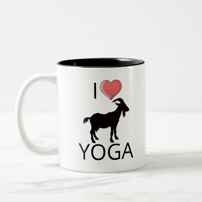 I Herzziege Yoga Zweifarbige Tasse (Links)
