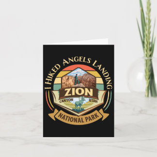 I Hiked Angels Landing Zion Retro Vintag Sunset D Karte