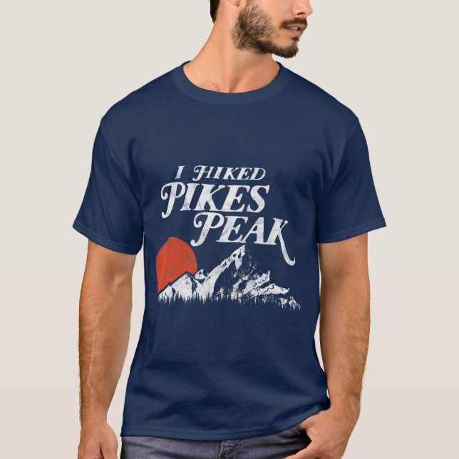 I Hikes Peak Retro Souvenir Colorado T-Shirt (Vorderseite)