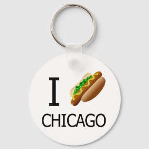 I Hotdog Chicago Keychainx Schlüsselanhänger