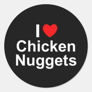 I Huhn-Nuggets der Liebe-(Herz) Runder Aufkleber