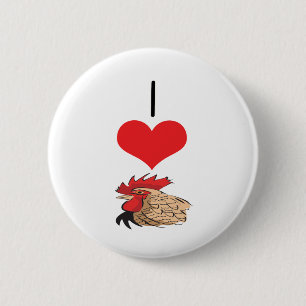 I Hühner des Herz-(Liebe), Hähne Button