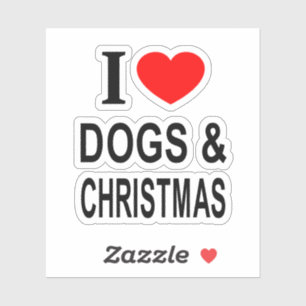 I ❤️ HUNDE & CHRISTMAS I LIEBE HUNDE & CHRISTMA Vi Aufkleber