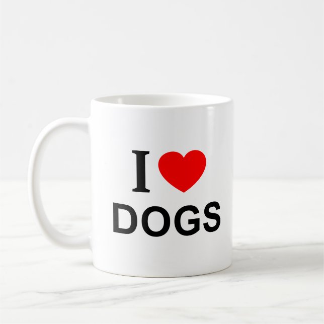 I ❤️ HUNDE I LIEBE HUNDE ICH HUNDE TASSE (Links)