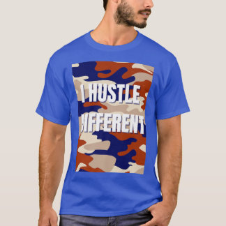 I Hustle Different - Orange Camouflage - Motivatio T-Shirt