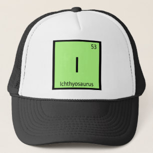 I - Ichthyosaurus-Dinosaurier-Chemie-Symbol Truckerkappe