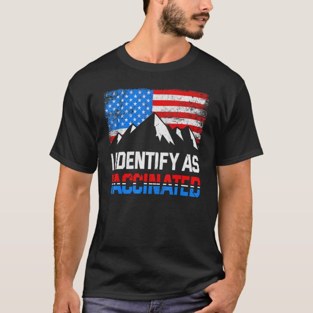 I Identifikation als geimpfte patriotische amerika T-Shirt (Vorderseite)
