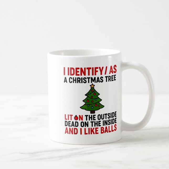 I Identify As A Christmas Tree Lit On The Outside  Kaffeetasse (Rechts)