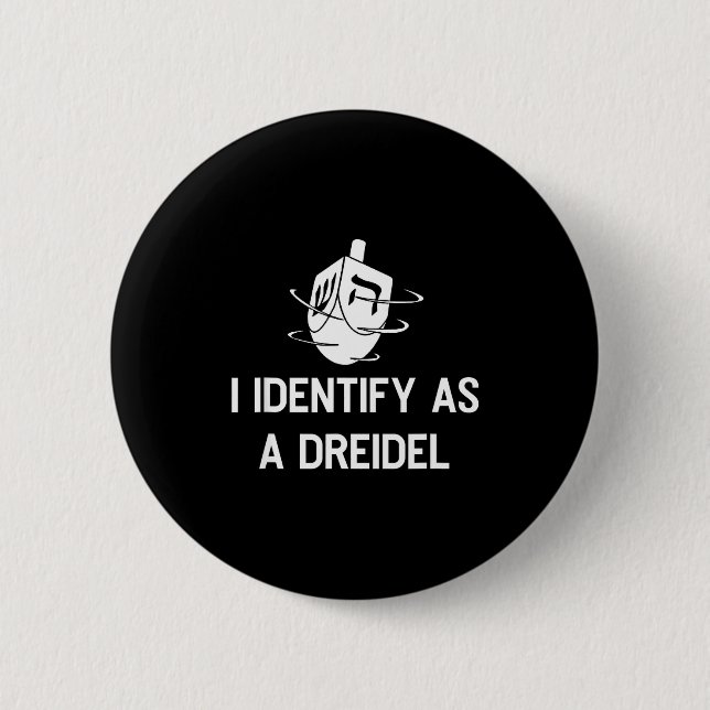 I Identify As A Dreidel Funny Hanukkah Gelt Menora Button (Vorderseite)
