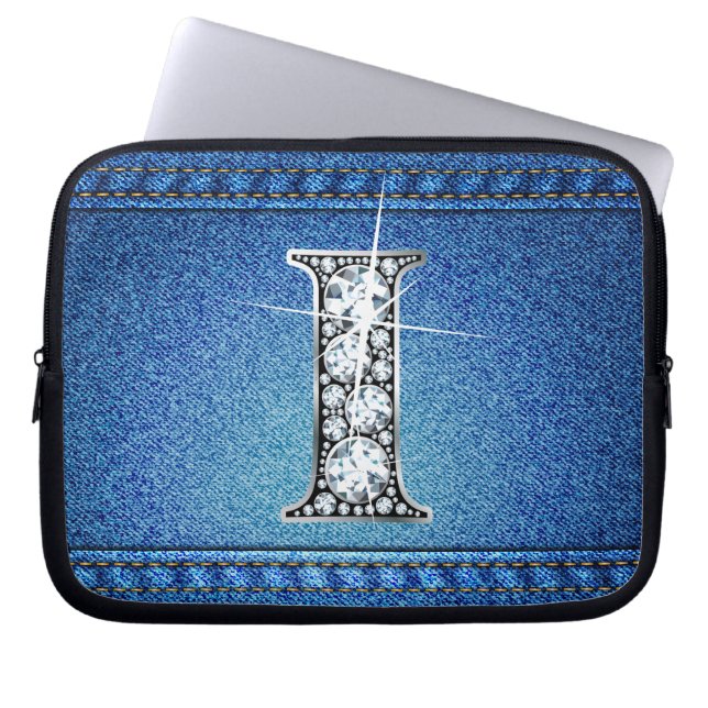I Imitate "Diamond" Denim Stitching Electronics Ba Laptopschutzhülle (Vorderseite)