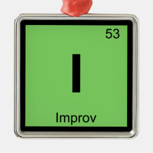 I - Improv Theater-Chemie-Periodensystem-Symbol Ornament Aus Metall