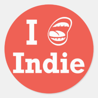 I [ ☺] Indie Runder Aufkleber