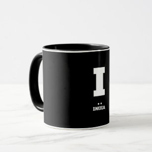 I (Indien) NATO Phonetischer Alphabet & Morse Code Tasse