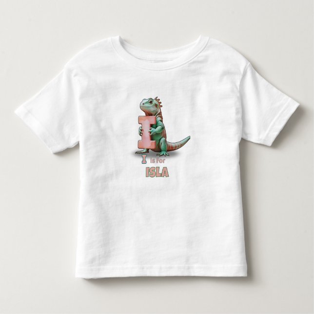 I is for Isla – Personalized Toddler T-shirt  (Vorderseite)