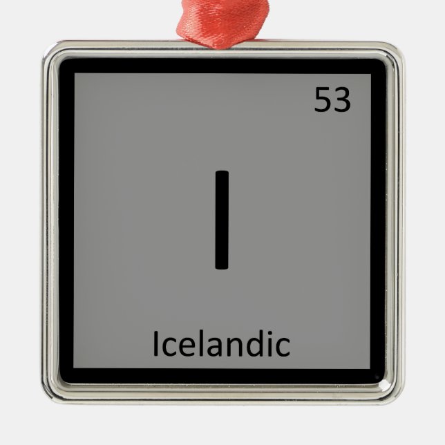 I - Isländische Pony Horse Chemistry Element Ornament Aus Metall (Vorne)