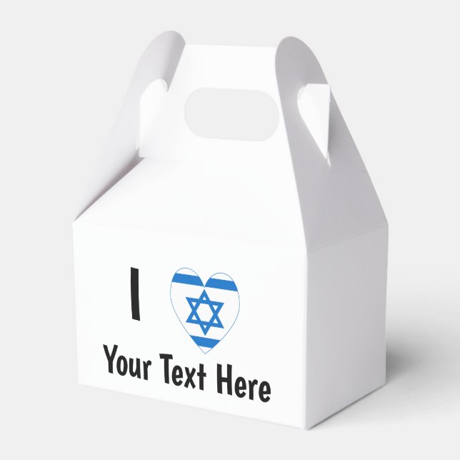 I (israelisches Flaggenherz) Ihr Text Geschenkschachtel (Vorderseite)