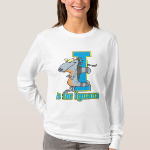 I ist für Leguan Buchstabe abc Cartoon T-Shirt