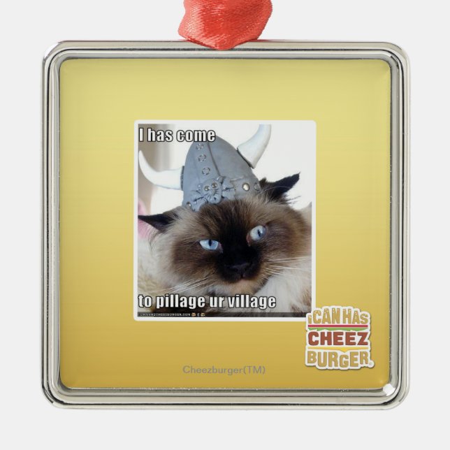 I ist gekommen, ur Dorf zu plündern Silbernes Ornament (Vorne)