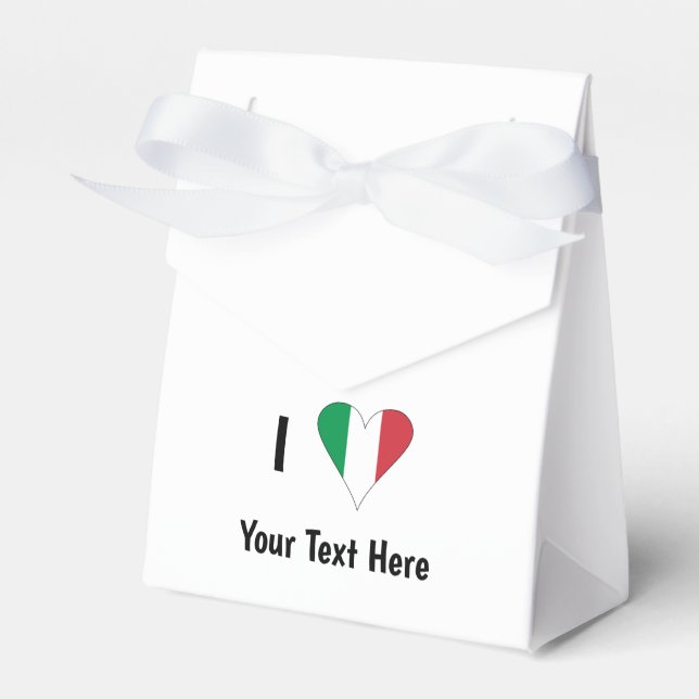 I (Italienische Flag Herzfrequenz-Liebe) Ihr Text Geschenkschachtel (Vorderseite)