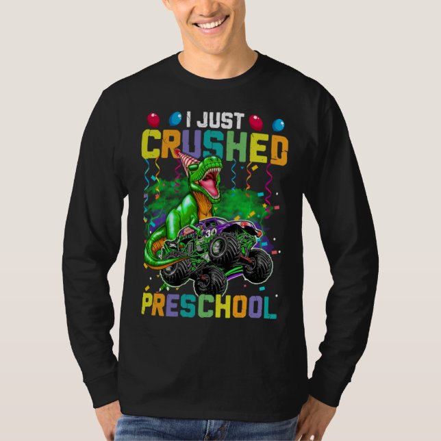 I Just Crushed PreSchool Dinosaur Boys Kids Monste T-Shirt (Vorderseite)