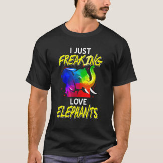 I Just Freaking Love Elephants Retro Punk Designs  T-Shirt