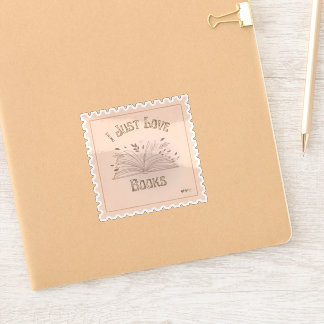 I Just Liebe Books Briefmarke Stil schön Aufkleber