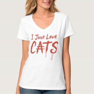 I just Liebe CATS - Scratchy Text Cat Lover T - Sh T-Shirt
