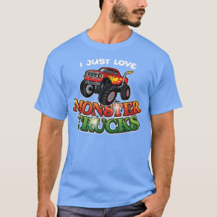 I just Liebe Monster Trucks - Red & Green LKW T-Shirt