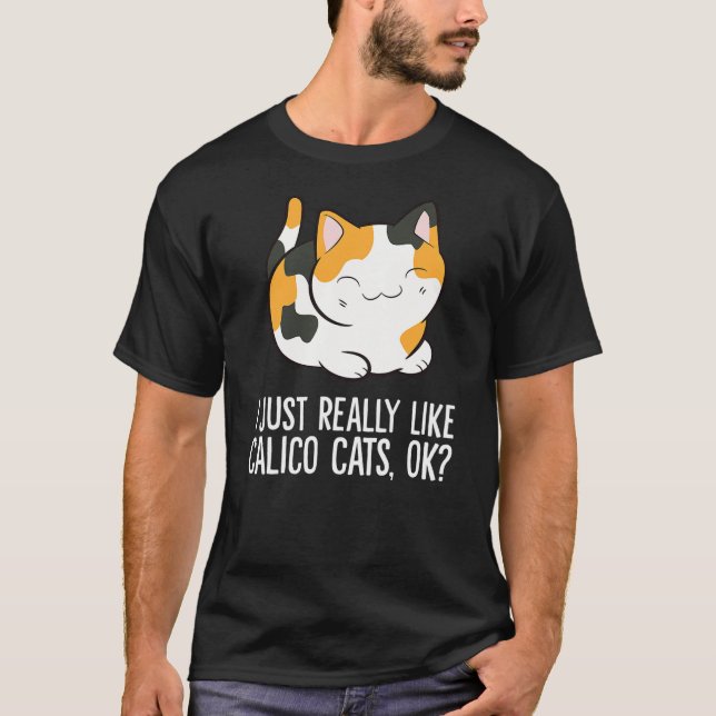 I Just Really Like Calico Cats, Ok Funny Calico Ca T-Shirt (Vorderseite)