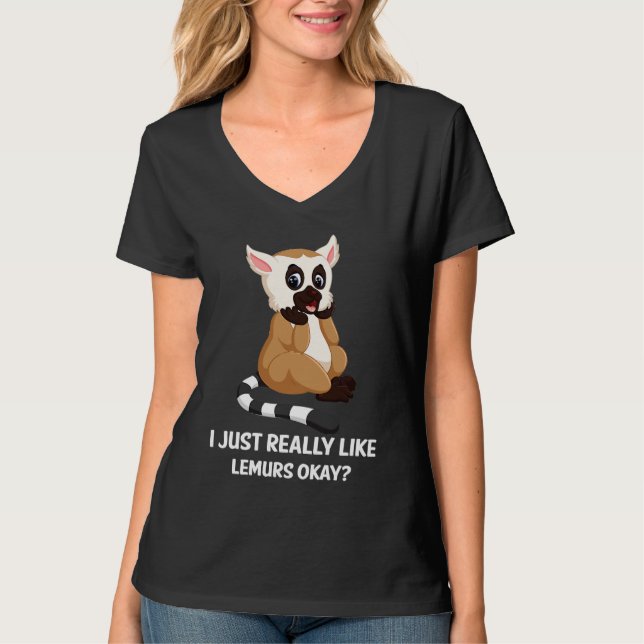 I Just Really Like Lemurs I Lemur Monkey I Kids Le T-Shirt (Vorderseite)