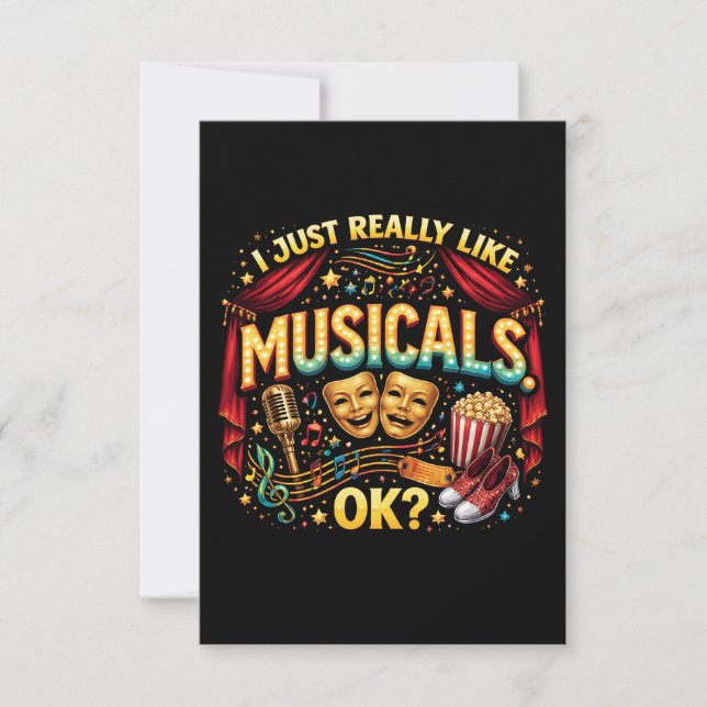 I Just Really Like Musicals, OK? Dankeskarte (Vorderseite)