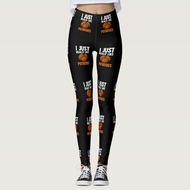 I Just Really Like Potatoes Potato Food Humor Leggings (Vorderseite)