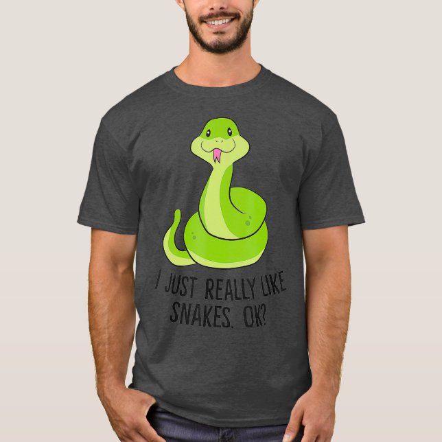 I Just Really Like Snakes Ok Cute Snake Gift T-Shirt (Vorderseite)