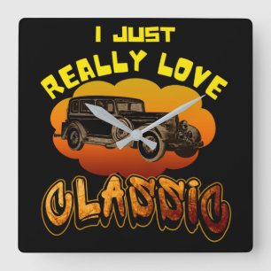 i just really love classic quadratische wanduhr