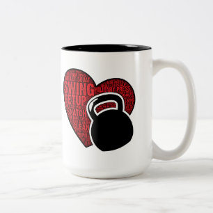 I KAFFEE-TASSE DER LIEBE-KETTLEBELL ZWEIFARBIGE TASSE