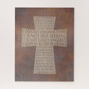 I Kapitel 13 Liebe Christliches Bibelkreuz Puzzle