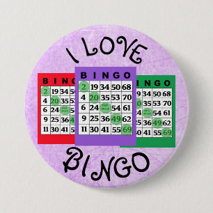 I kardiert Liebe BINGO Knopf Button
