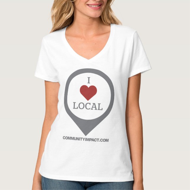 I Karten-Markierungst-stück der Liebe lokales T-Shirt (Vorderseite)
