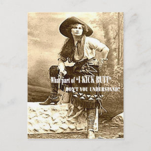 I Kick Hintern Western Cowgirl Postcard Postkarte