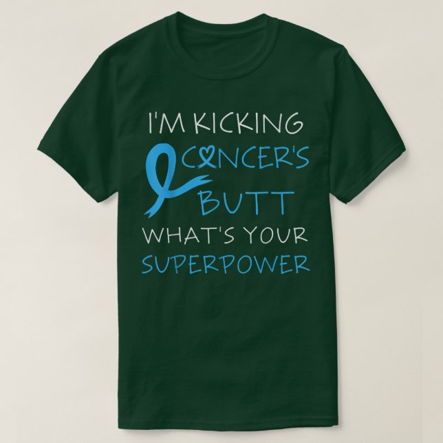 I Kicked Cancer's Butt Breast Cancer Ribbon Surviv T-Shirt (Design vorne)