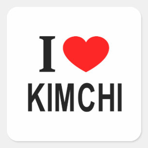 I ❤️ KIMCHI I LIEBE KIMCHI I HERART KIMCHI QUADRATISCHER AUFKLEBER