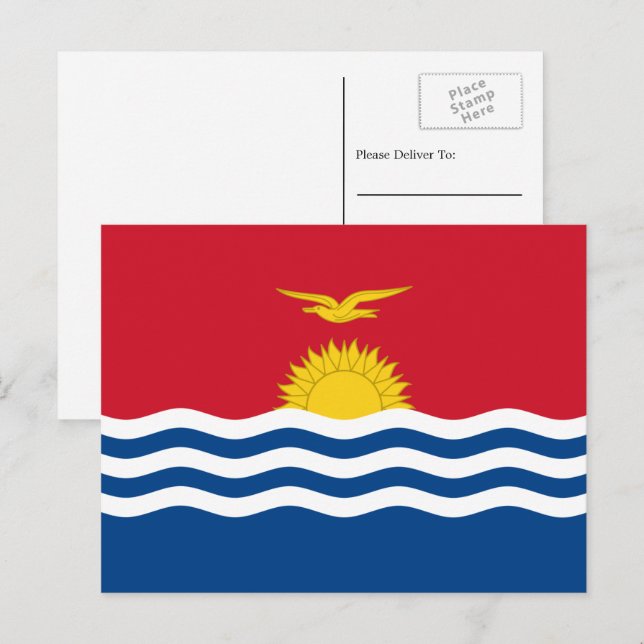 I-Kiribati-Flagge, Flagge Kiribatis Postkarte (Vorne/Hinten)